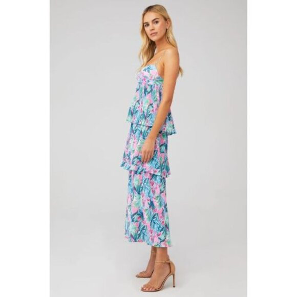 Saylor Tropical Tiered Maxi Dress Floral Resort Beach XS 36009 - Picture 13 of 14